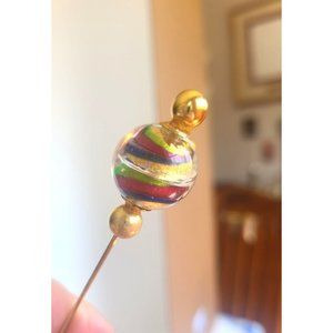 VENETIAN BLOWN (?)GLASS STICK PIN